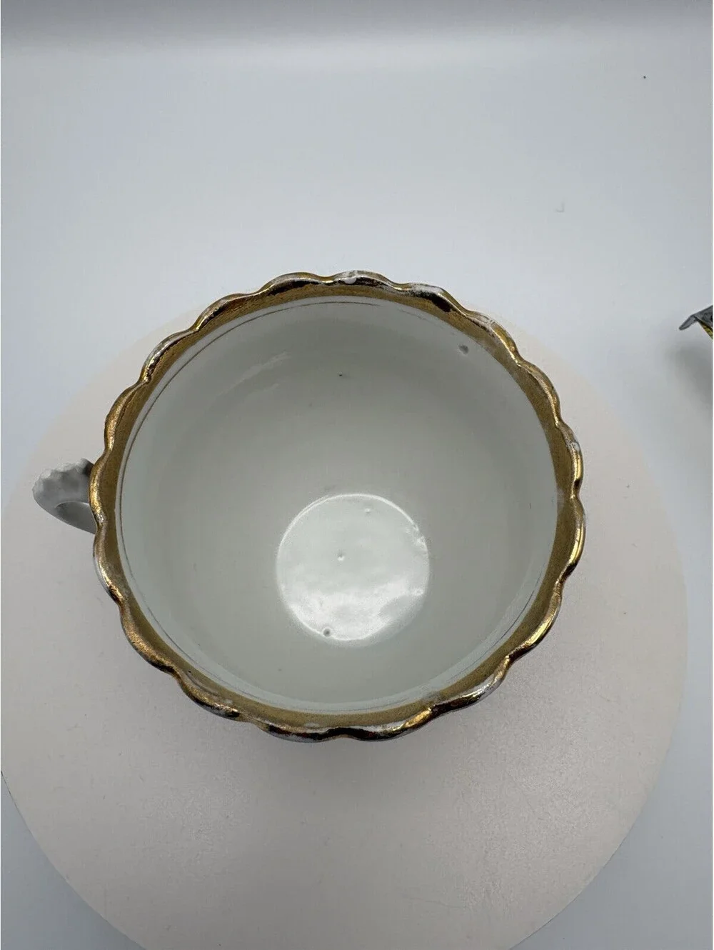 Antique Victorian Porcelain Cup Gold Moriage Hand Painted